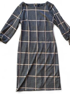 Liz Claiborne plaid dress with arm tie detail